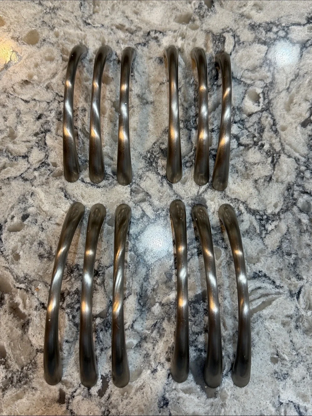 Brushed Nickel Cabinet Pull Handles - Set of 12